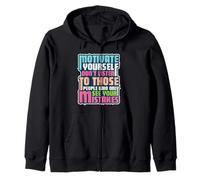 Motivate Yourself Ignore Critics | Vintage Distressed Zip Hoodie