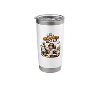 Motivated Boss Monkey Office Motivation Funny Work Gifts Stainless Steel Insulated Tumbler