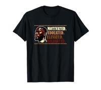 Motivated Educated Elevated Melanated Proud Black Afro Men T-Shirt