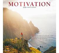 Motivation | 2026 12 x 24 Inch (Hanging) Monthly Square Wall Calendar | Foil Stamped Cover | Plato | Inspiration Quotes