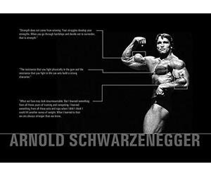 Motivation Arnold Quotes A4 Unframed Schwarzenegger Black and White Inspiration Poster Train Hard Picture Gym Fitness Bodybuilding Determination Bedroom Artwork Wall Decoration Reprint