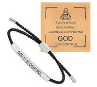 Motivation Bracelets - Inspirational Bracelets For Men | Motivational Bracelet God Is In Control Hand Woven | Motivational Bracelet Hand Woven God Controls Search, Se référer à la description