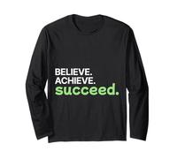 Motivation | Gym | Believe | Achieve | Succeed Long Sleeve T-Shirt