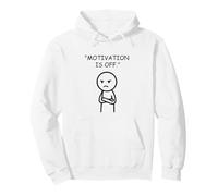 Motivation Is Off Funny Lazy Mood Line Art Pullover Hoodie