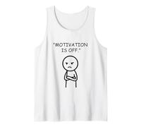 Motivation is Off Funny Lazy Mood Line Art Tank Top