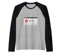 Motivation Not Found Funny Retro Computer Error Graphic Raglan Baseball Tee