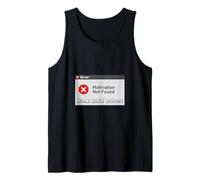 Motivation Not Found Funny Retro Computer Error Graphic Tank Top
