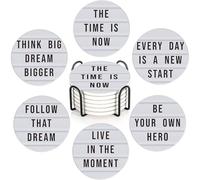 Motivation Quote Drink Coasters with Holder,Ceramic Coasters for Tables, Cork Backed Drink Mats for Coffee/Wine,Kitchen & Office Accessories
