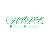 Motivation Quote Words Hope Hold On Pain Ends Inspiring Letters Wall Decals PVC 50x156.3cm It Won't Fall Off Green