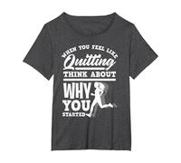 Motivation Runners Motivational Running T-Shirt, Women's Plus, Dark Heather Grey, 4X