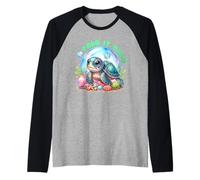 Motivation TAKE IT EASY Funny Turtles Raglan Baseball Tee