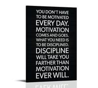 Motivation Vs Discipline Gym Motivation, Office Decoration Room Aesthetic Canvas Art Posters And Wall Art Pictures Printed Modern Home Bedroom Decoration Poster 20x30inch(50x75cm)