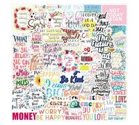 Motivational and Inspirational Quotes Sticker Pack - 100 Pcs Waterproof Positive Affirmation Phrases | Vinyl for Laptop, Scrapbook, Journal, Suitcase, Bike, Skateboard
