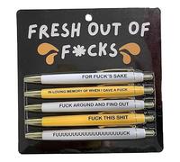 Motivational Badass Pen Set, Funny Pens Swear Word Daily Pen Set, Swear Word Daily Ballpoint Pen Set, Funny Ballpoint Pens Different Swear Word Set, School Office Home Funny Office Gifts (B)