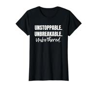Motivational BE Unstoppable. Unbreakable. UNBOTHERED Value Graphic T-Shirt, Women, Black, M