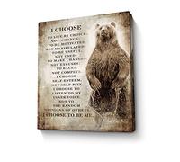 Motivational Bear Canvas Wall Art Christian Bear Inspiring Picture Wall Decor Inspirational Quotes Painting Framed Modern Artwork for Bedroom Bathroom Office Home Decor 16x20 inch