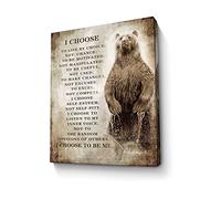 Motivational Bear Canvas Wall Art Christian Bear Inspiring Picture Wall Decor Inspirational Quotes Painting Framed Modern Artwork for Bedroom Bathroom Office Home Decor 12x16 inch