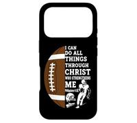 Motivational Bible Verse Christian Gifts Football Case for iPhone 17 Pro