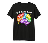 Motivational Brain Christianity Affirmations Mental Health Premium T-Shirt