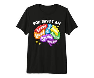 Motivational Brain Christianity Affirmations Mental Health Premium T-Shirt