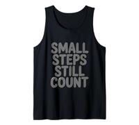 Motivational Brushstroke Typography, Small Steps Still Count Tank Top