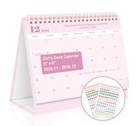 Motivational Calendar, Desk Calendar 2025-2026 with Inspirational Quotes, June 2025-December 2026, Inspirational Gifts for Women, Office Decor for Girl, Pink