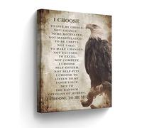 Motivational Canvas Christian Pictures Wall Decor Bald Eagle Gifts Inspirational Quotes Painting Wall Art for Office Bedroom Living Room Prints Artwork Framed 12"x16"