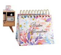 Motivational Desk Calendar - Positive Thinking Rotating Calendar, 365 Days Perpetual Planner | Standing Decorative Table Calendar with Inspirational Quotes for Women, Organ