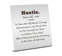 Motivational Desk Decoration Inspirational Gifts for Women Men Encouragement Gifts for Best Friend Coworker Hustle Definition Desk Decor Sign Positive Office Desk Sign Cheer Up Gift for Colleague