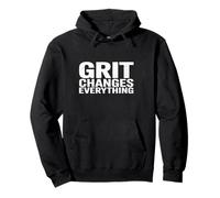 Motivational Distressed Typography, Grit Changes Everything Pullover Hoodie