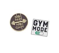 Motivational Enamel Lapel Pin Gym Mode Quotes Words Pin Inspirational Pin Sports No Pain No Gain Positive Saying Brooch for Clothing Bags Denim Lanyards Accessories Unisex Jewelry Gift, Metal, alloy
