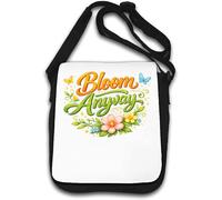 Motivational Floral Hand Lettering Shoulder Bag White