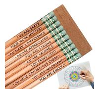 Motivational Funny Pencils - Encouraging Quote Sayings, Cute School Set, Positive Classroom Reward Bundle, Student Writing Gift Pack, Children's Written Supplies, Daily