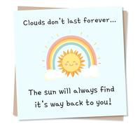 Motivational Get Well Card for a Special Someone - Sun, Rainbow, Thinking of You, Get Better - For a Friend, Relative, Colleague
