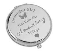 Motivational Gift for Women Compact Makeup Mirror Inspirational Quote Gifts for Daughter Granddaughter Sister Niece Cheer Up Gifts Encouragement Gift Folding Makeup Mirror for Graduation Christmas