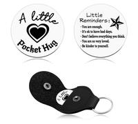 Motivational Gifts for Women Men Mental Health Gifts Little Reminders Keychain Inspiration Pocket Hug Token for Bestie Christmas Birthday Graduation Present for Friend Sister Son Daughter