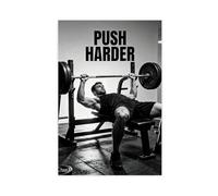 Motivational Gym Fitness Black White Canvas Print Poster Push Harder Bench Press Art for Gym Home Office Wall Decoration, 24x36inch(60x90cm) Unframe-Style-2