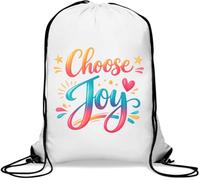 Motivational Hand Lettering With Vibrant Colors Gym Sack Casual Drawstring Bag White