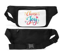 Motivational Hand Lettering with Vibrant Colors Unisex Waist Bag Black