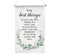 Motivational Hanging Poster Decorative Wall Art Prints the Best Things in Life Quote Canvas Flag Banner Scroll Ready to Hang Home Sign Wall Decor (13 Inch x 24 Inch)