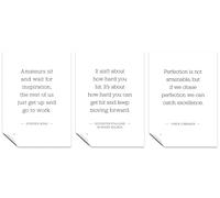 Motivational Home Office Quotes Wall Art Decor Set of 3 A3 Poster Prints Amateurs Sit & Wait, It Ain't About How Hard You Hit, & Perfection is Not Attainable