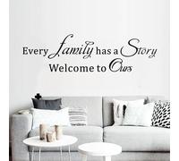 Motivational Home Wall Decals for Bedroom: Family Inspirational Quotes Vinyl Art Wall Stickers for Living Room Kitchen Apartment Bathroom - Every Family Has a Story 35" X 9.8"