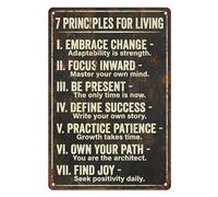 Motivational Inspirational Vintage Metal Tin Sign Wall Decor, Rustic Positive 30x40cm Wall Art for Inspirational House Rules Bedroom Living Room Home