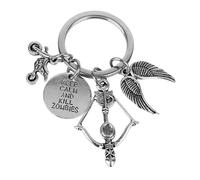 Motivational 'Keep Calm And Kill Zombies' Keychain Daryl Motorcycle Zombie Crossbow Wing Keyring Movie Keychain Zombie Killer Keychain
