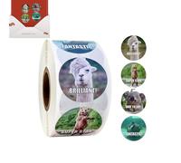 Motivational Kids Stickers - Classroom Stickers, 500 Pieces/Roll, Funny Animal Stickers | Encouraging Sticker Pack for Children, 1 Inch Trendy Stickers with Animal Quotes, Positive Affirmations