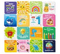 Motivational Kindness Mini Note - Positive Affirmation Cards | Joke Cards for Kids | 60 Writable Lunch Box Notes on Premium Cardstock | Cartoon Encouragement ffor Boys Girls Teens | School Message Set