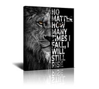 Motivational Lion Canvas Wall Art Inspirational Quotes Print Paintings Black And White Lion Pictures Modern Home Lion Artwork Decor For Office Living Room Bathroom Framed Ready To Hang 12x16 Inch