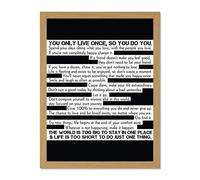 Motivational Manifesto Advice Typography Black White Large Framed Art Print Poster Wall Decor 18x24 inch