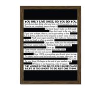Motivational Manifesto Advice Typography Black White Large Framed Art Print Poster Wall Decor 18x24 inch