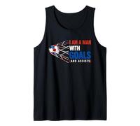 Motivational Mens Patriotic I am a Man with Goals Soccer Tank Top
